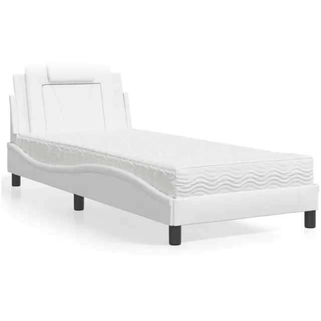 vidaXL Bed "Viana" met matras kunstleer wit 90x200 cm