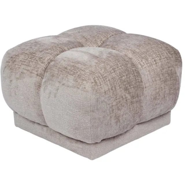 Giga Meubel Poef Timéo - Taupe - Stof - 64x64x41cm