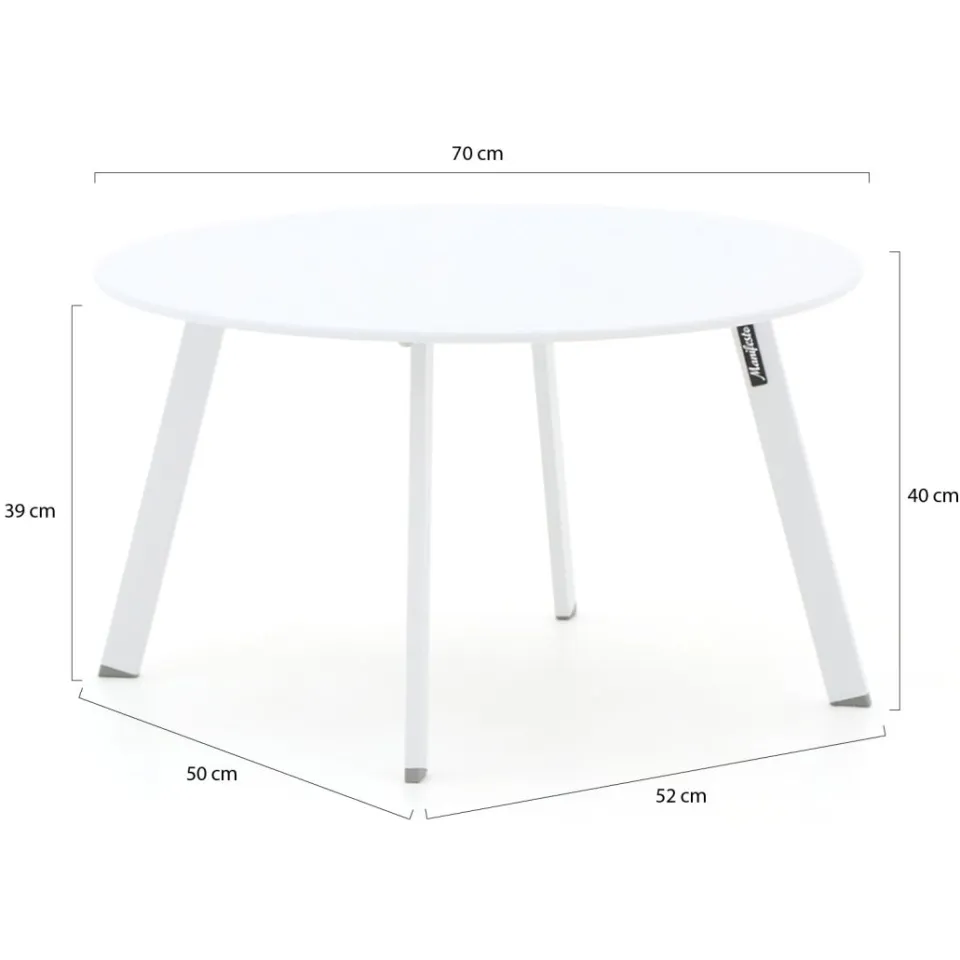 Manifesto Furniture Manifesto Bovezzo bijzet tuintafel ø 70cm (h:40cm) wit, foto 2