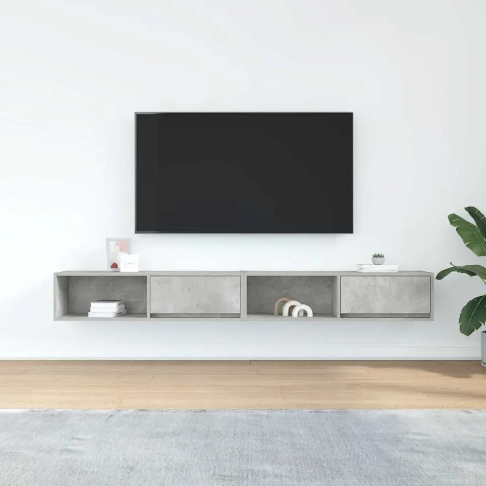vidaXL Tv-meubelen 2 st 100x31x25,5 cm bewerkt hout betongrijs grijs, foto 3