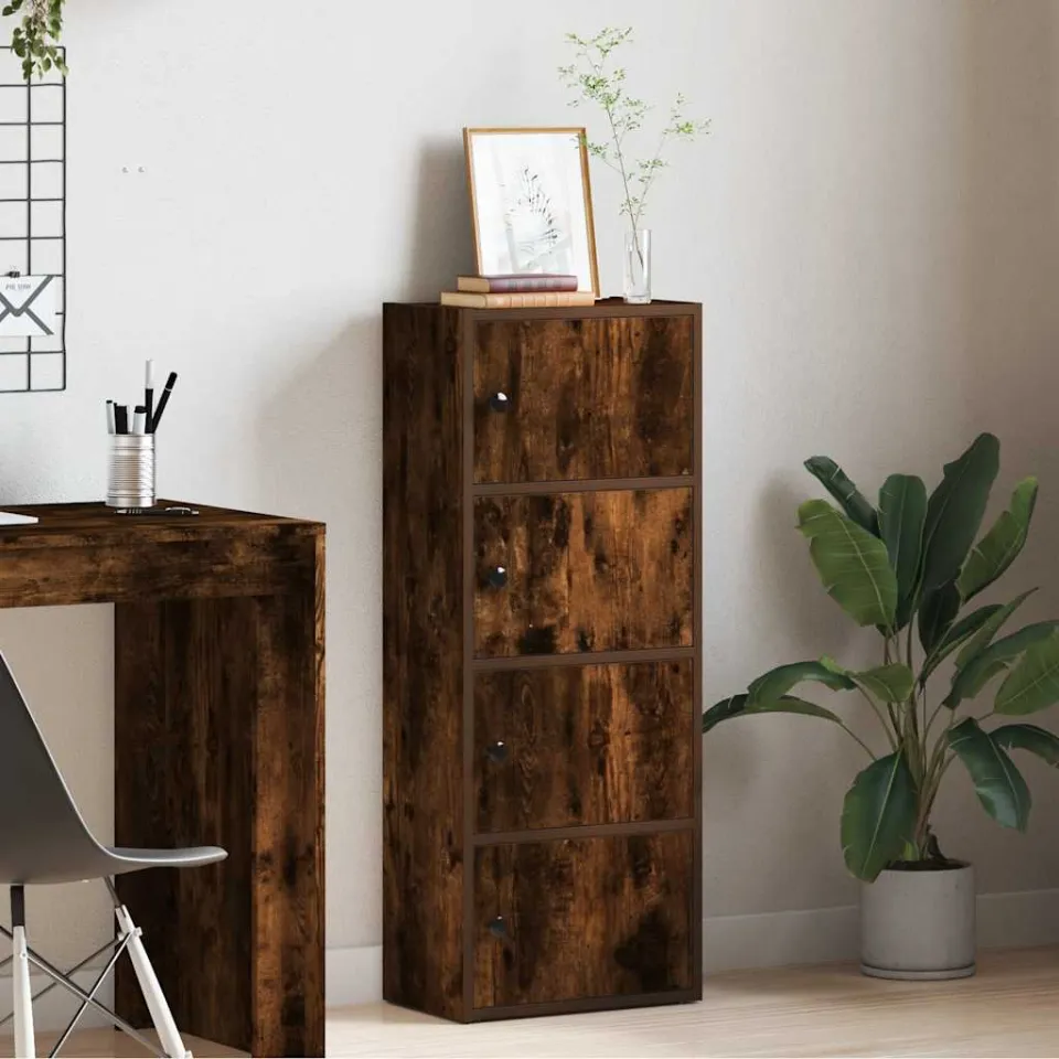 vidaXL Boekenkast 40x24x102 cm bewerkt hout gerookt eikenkleurig, foto 2