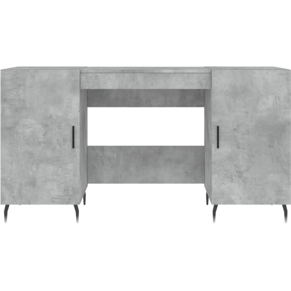 vidaXL Bureau 140x50x75 cm bewerkt hout betongrijs grijs, foto 4