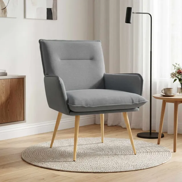 vidaXL Fauteuil Lichtgrijs Stof