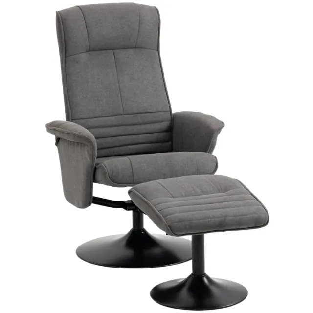 ZYLARO Relaxfauteuil met Voetenbank - 360° Draaibaar - Kantelbaar tot 135° - Verstelbare Rugleuning - tot 150 kg - Relaxstoel - TV Stoel - Loungestoel - Leesstoel - Fluweel - Donkergrijs + Zwart
