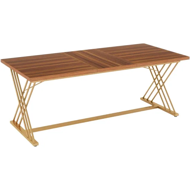 Happiq Eettafel Luvi - Ronde Eettafel - 160cm - Voor 4 - 6 Personen - Voor Keuken en Eetkamer Bruin