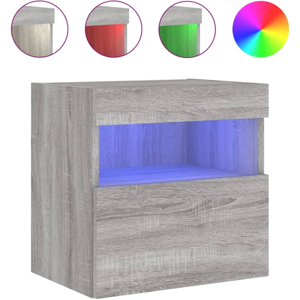 vidaXL Tv-wandmeubel met LED 40x30x40 cm grijs sonoma eikenkleurig