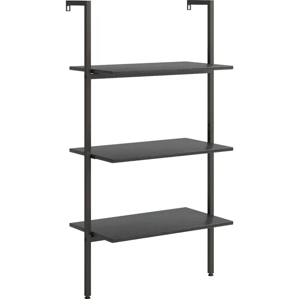 vidaXL Ladderrek met 3 schappen 64x35x120,5 cm zwart, foto 3