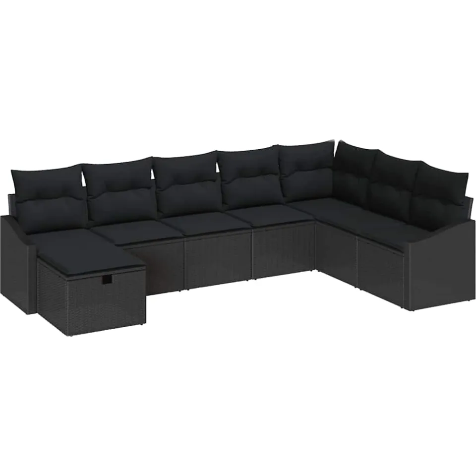 vidaXL Tuin Sofa Set 8 st poly rattan Grijs