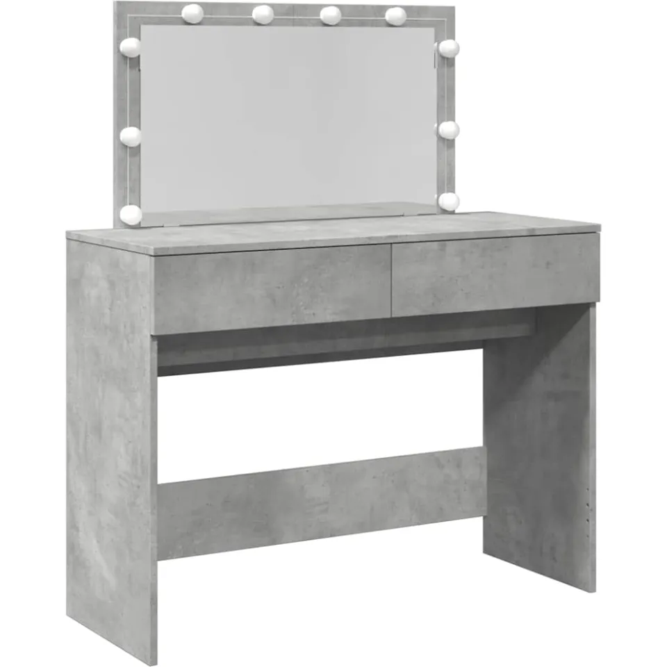 vidaXL Kaptafel met LED-verlichting 100x40x120 cm betongrijs