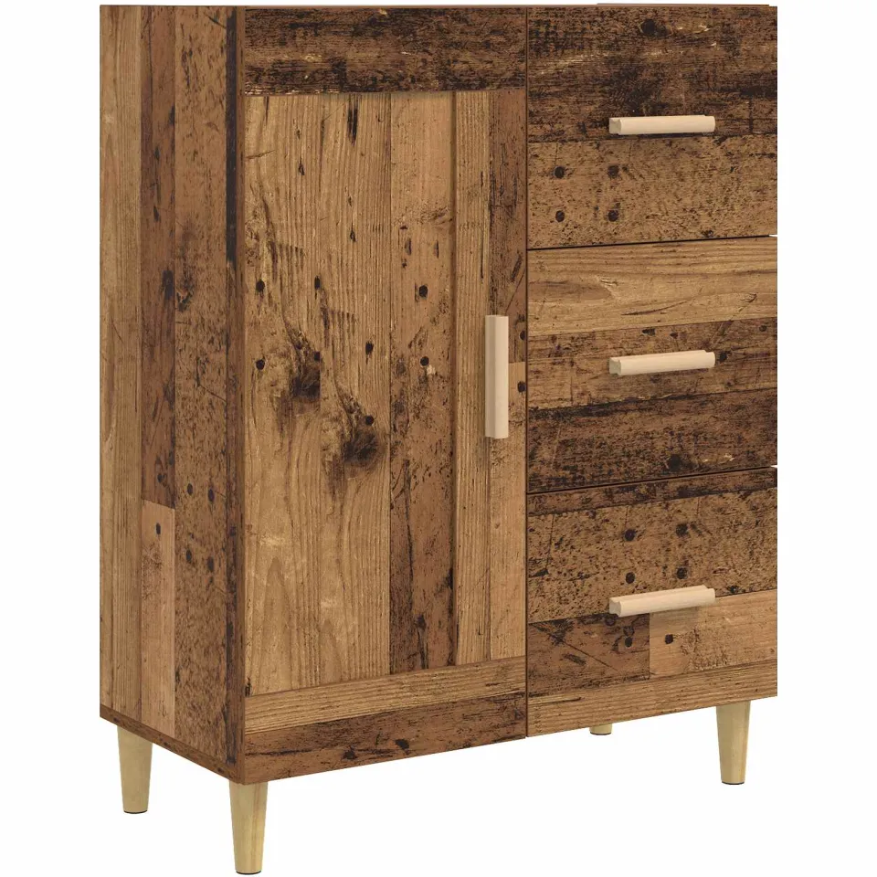 vidaXL Dressoir Oud hout 69,5 x 34 x 90 cm Bewerkt hout bruin, foto 3
