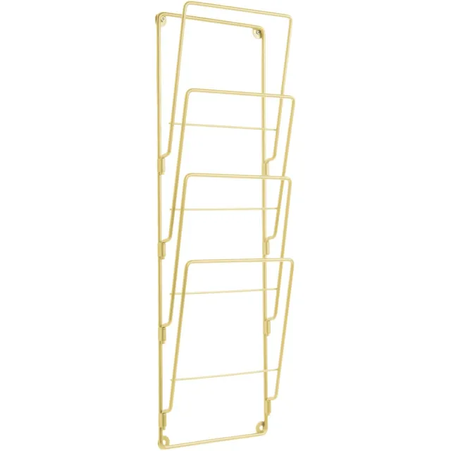 Present Time Tijdschriftenrek Wire - Staal Verguld - 60x19cm - Scandinavisch goud