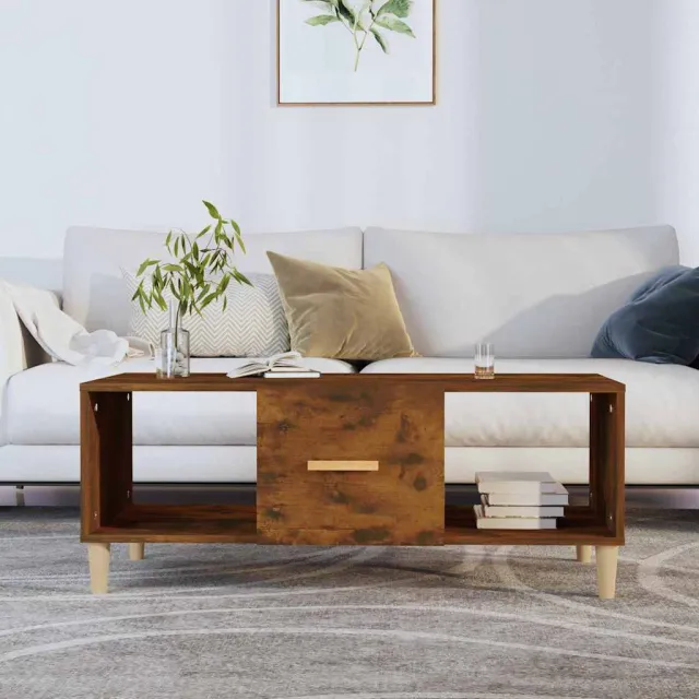 vidaXL Salontafel 102x50x40 cm bewerkt hout gerookt eikenkleurig, foto 2