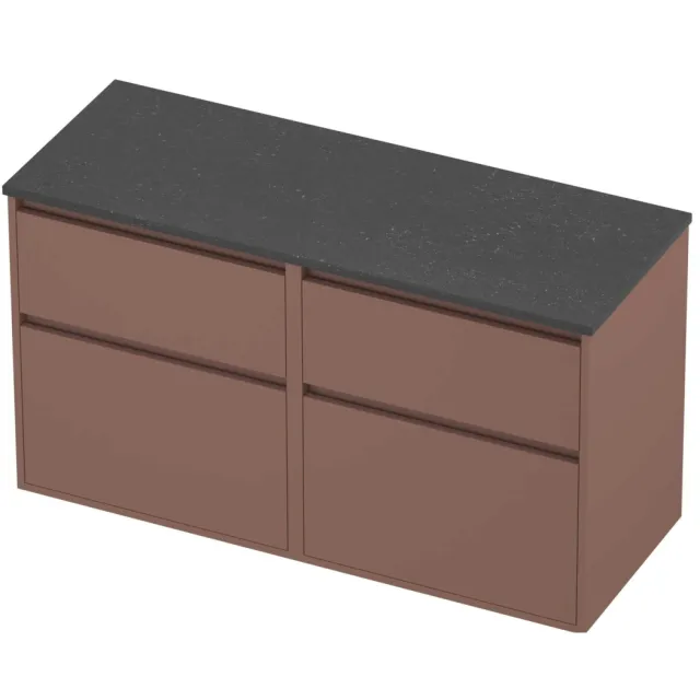 Proline Deck Badmeubelset Hardsteen Greeploos 120x46x67 cm Blue Stone Beauty Blush Rosé Goud