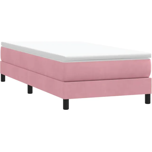 vidaXL Boxspring zonder matras fluweel roze 90x210 cm
