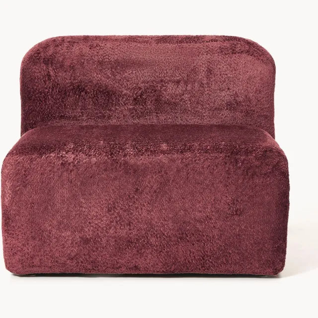 Westwing Collection Middelste module Wolke van teddy-bouclé Wijnrood