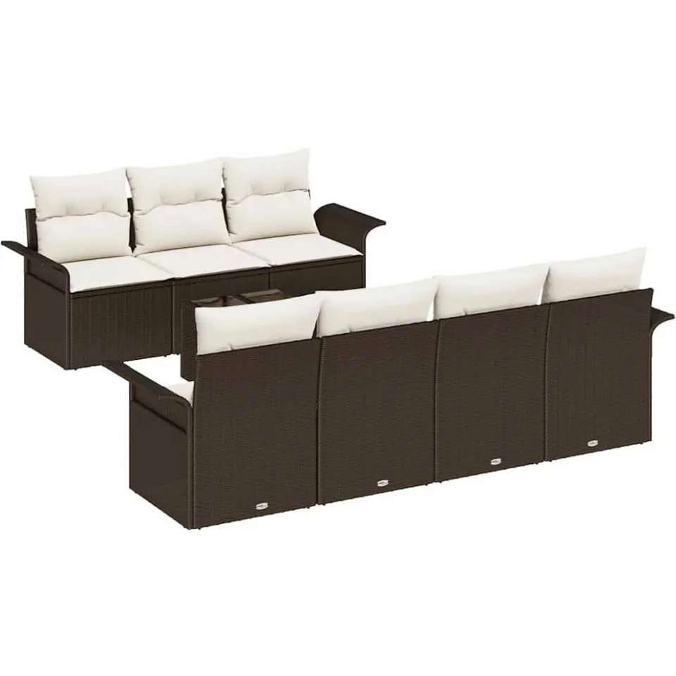 vidaXL Tuin Sofa Set 8 st Bruin poly rattan