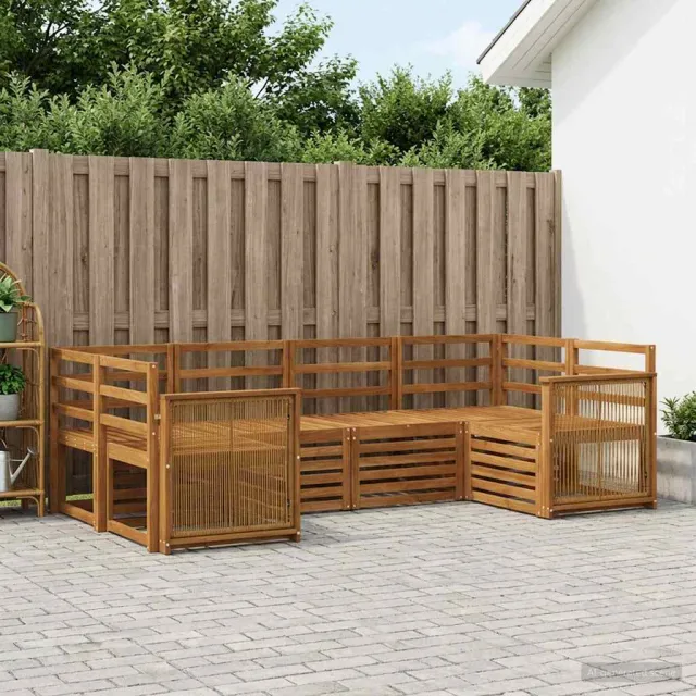 vidaXL Buiten bankenset 6 st 6-zits Naturel Massief Acaciahout