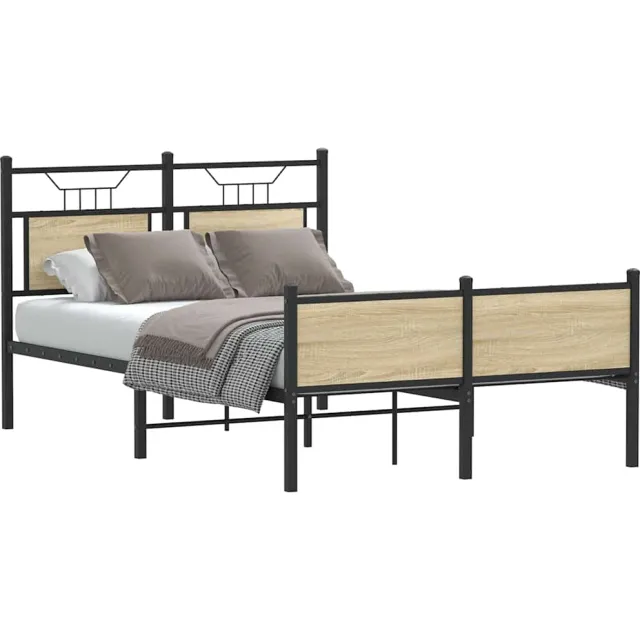 vidaXL Bedframe zonder matras hout sonoma eikenkleurig 120x200 cm Bruin