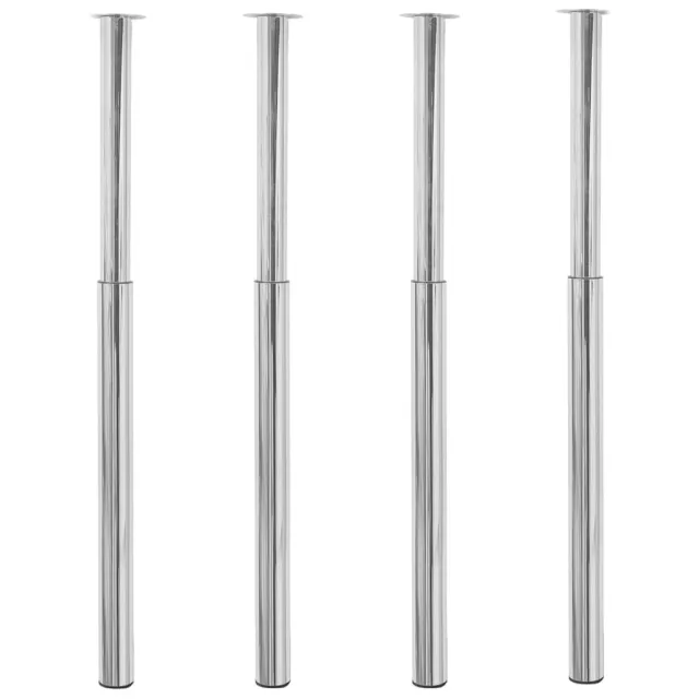 vidaXL Tafelpoten telescopisch 4 st 710-1100 mm chroomkleurig Zilver