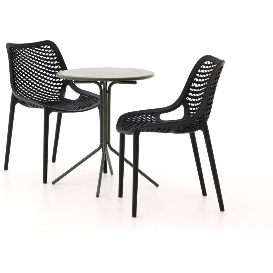 Forza Furniture Forza Ripi/Aziano ø 60cm balkonset 3-delig stapelbaar Groen