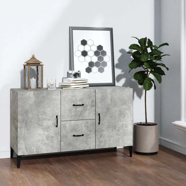 vidaXL Dressoir 100x36x60 cm bewerkt hout betongrijs grijs