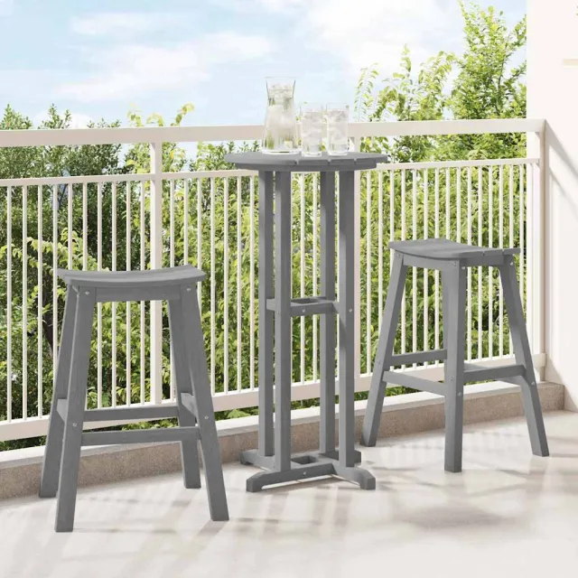 vidaXL Barkruk 2 st Lichtgrijs 52 x 43 x 73,5 cm HDPE, foto 2