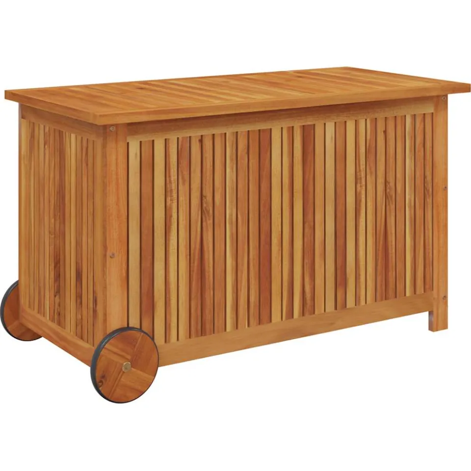 vidaXL Tuinbox met wieltjes 90x50x58 cm massief acaciahout Bruin
