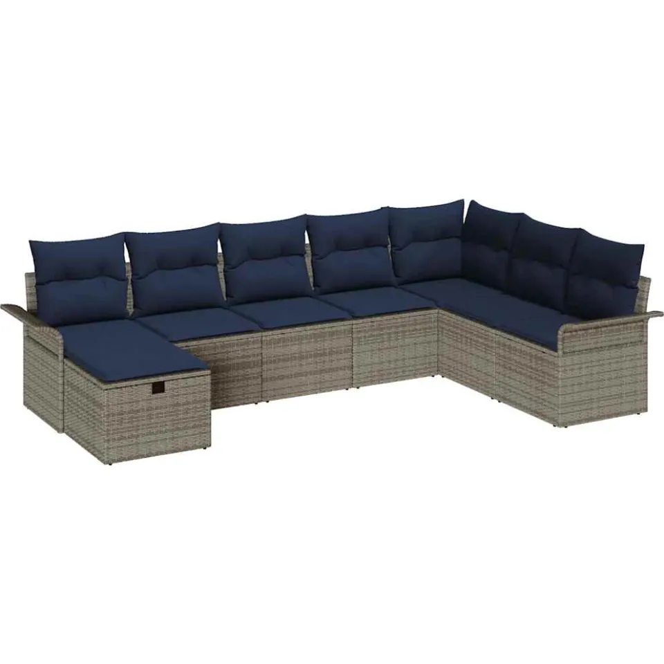 vidaXL Tuin Sofa Set 8 st Poly riet beige