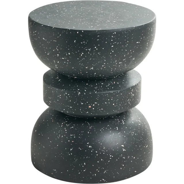 Beliani FALIRO - Bijzettafel - Zwart/Terrazzo - Lichtbeton