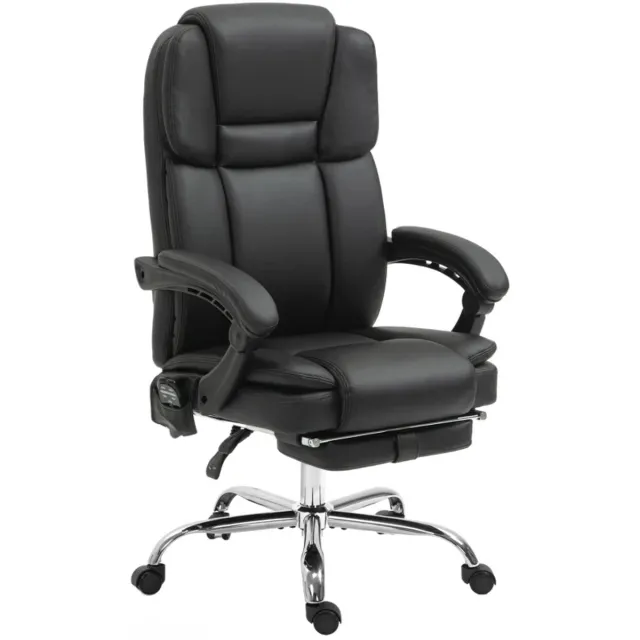 ZYLARO Ergonomische Bureaustoel met Massagefunctie, Voetensteun & Verwarmingsfunctie - In Hoogte Verstelbaar - 360° Draaibaar - Max. kanteling 135° - Kantoorstoel - Gamestoel - Volwassenen Stoel - Directiestoel - Computerstoel - Zwart