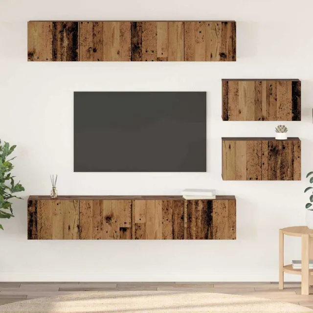 vidaXL Tv-meubelset 6 st 80 x 30 x 30 cm Oud Hout Bruin