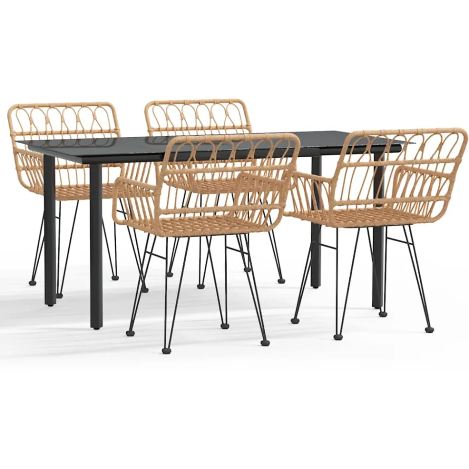 vidaXL 5-delige Tuinset poly rattan bruin, foto 3