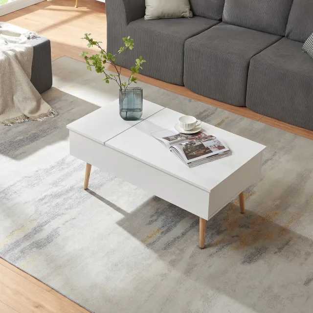 en.casa Salontafel Flesen 92x52x41 cm wit [en.casa]