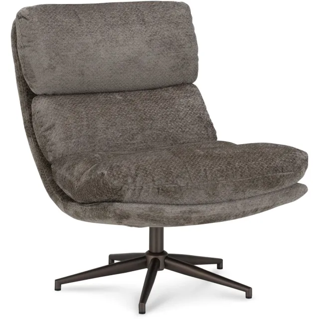 Icon Living Fauteuil Logan - Stof Movie Taupe - Poot Bronze 360°