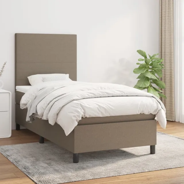 vidaXL Boxspring met matras stof taupe 90x190 cm