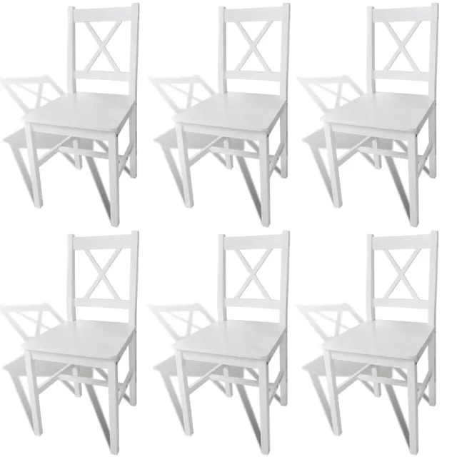 vidaXL Eetkamerstoelen 6 st grenenhout wit