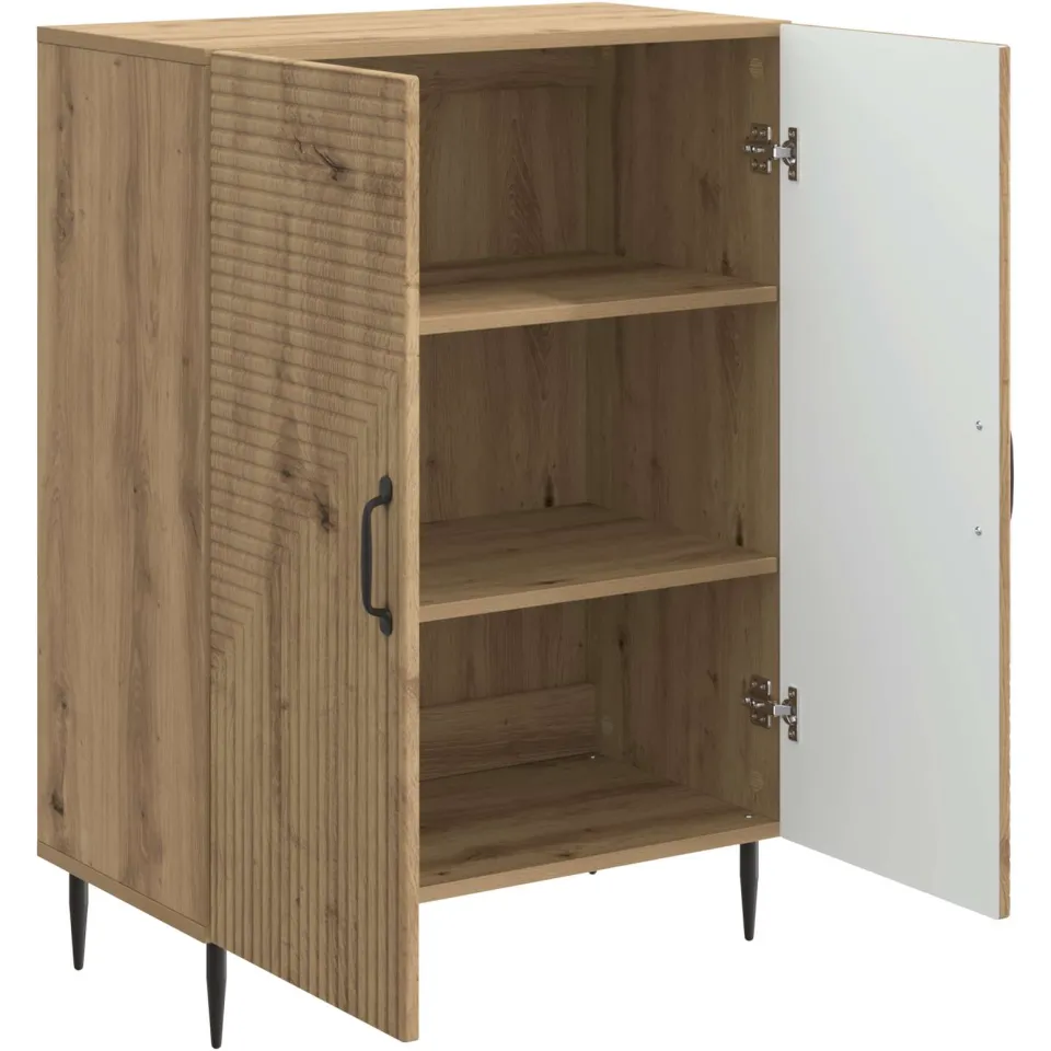 vidaXL Dressoir Artisanaal eiken 66 x 34,5 x 89,5 cm Bewerkt hout, foto 3