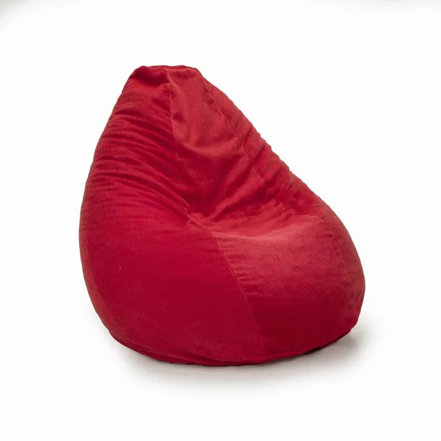 Drop & Sit compacte zitzak - trendy rib (corduroy) - rood - 180L met uitneembare binnenzak