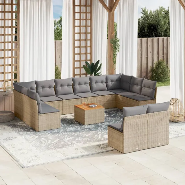 vidaXL Patio Sofa Set 12-zits Mix Beige en Lichtgrijs, foto 2