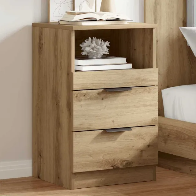 vidaXL Nachtkastje 40x36x65 cm bewerkt hout artisanaal eikenkleurig, foto 2