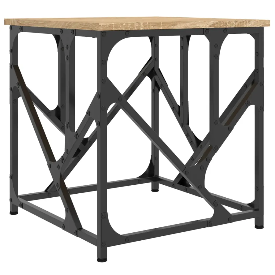 vidaXL Salontafel 45x45x47,5 cm bewerkt hout sonoma eikenkleurig, foto 3