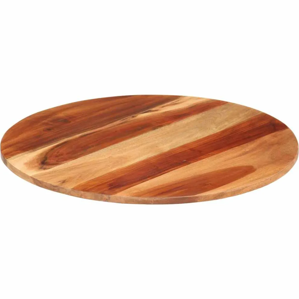 vidaXL Tafelblad rond 15-16 mm 60 cm massief acaciahout bruin, foto 2