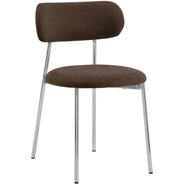 Giga Living Eetkamerstoel Morka - Bruin Stof - Zithoogte 48cm - Set van 2