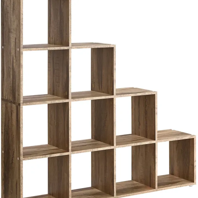 Sellino Boekenkast - Opbergkast - Wandkast - Boekenmeubel - Legplankenkast - Veelzijdig in gebruik - 129,5 x 129,5 cm - Bruin