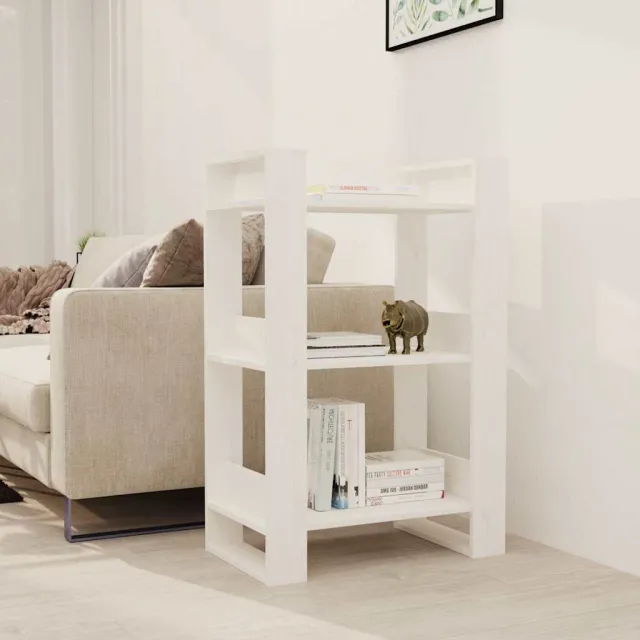 vidaXL Boekenkast/kamerscherm 60x35x91 cm massief grenenhout wit, foto 2