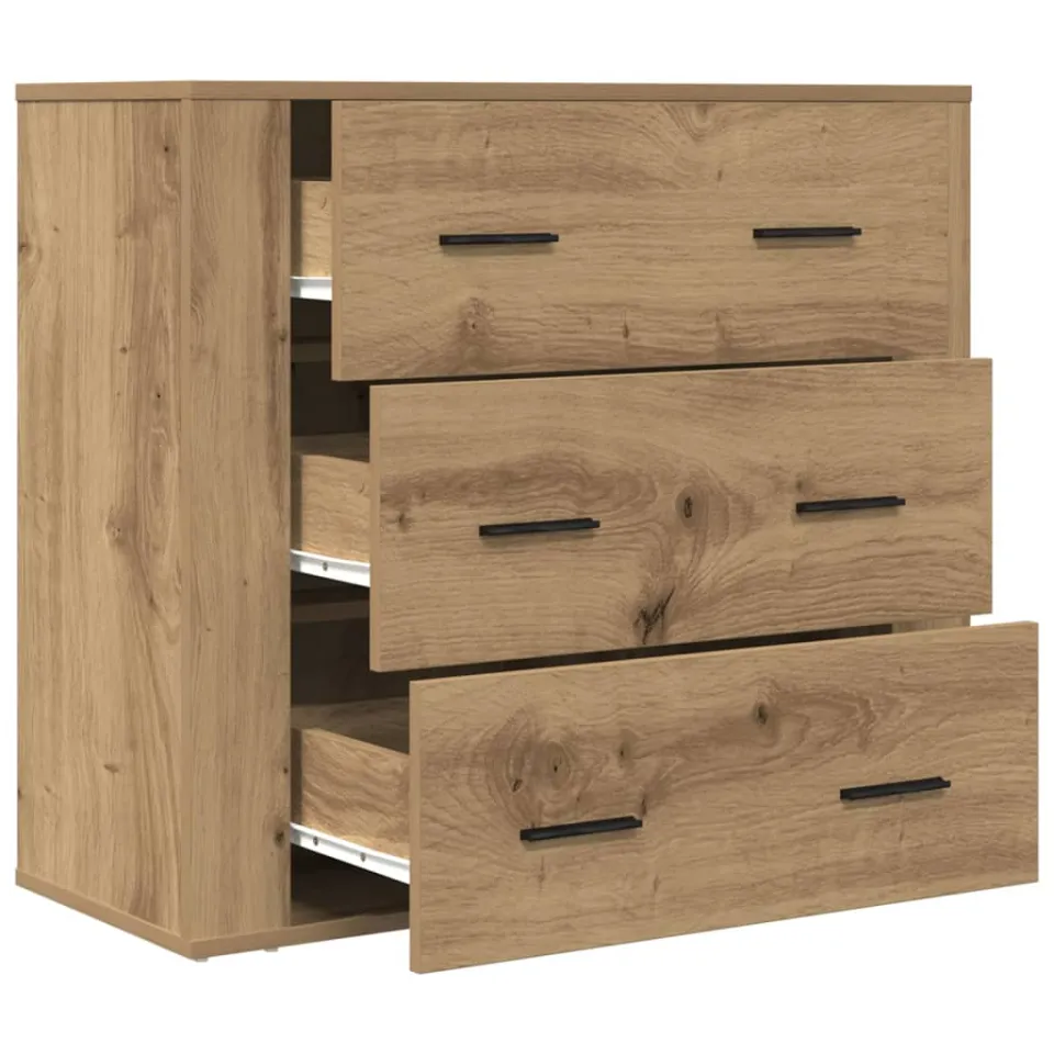 vidaXL Dressoir 80x33x70 cm bewerkt hout artisanaal eikenkleurig, foto 4