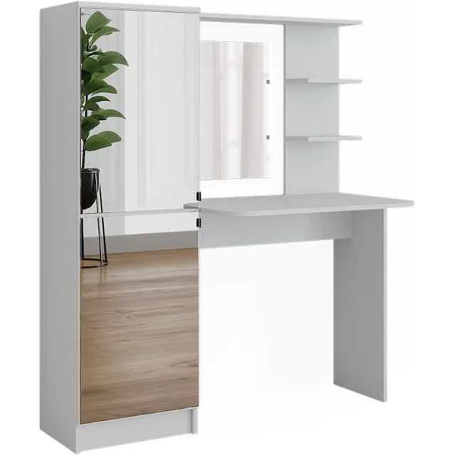 Vicco Kaptafel Jasmin, Wit, 123 cm met spiegel