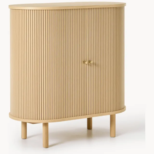 Westwing Collection Barkast Calary met gefacetteerde voorkant Beige