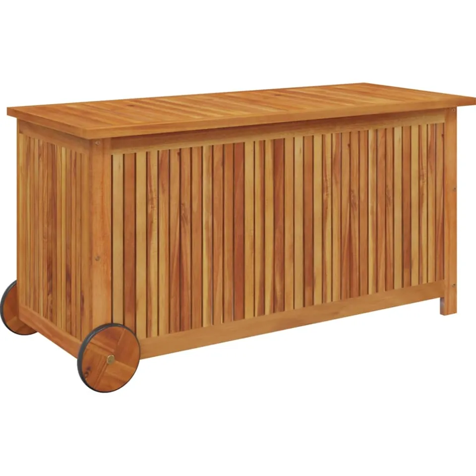 vidaXL Tuinbox met wieltjes 113x50x58 cm massief acaciahout Bruin
