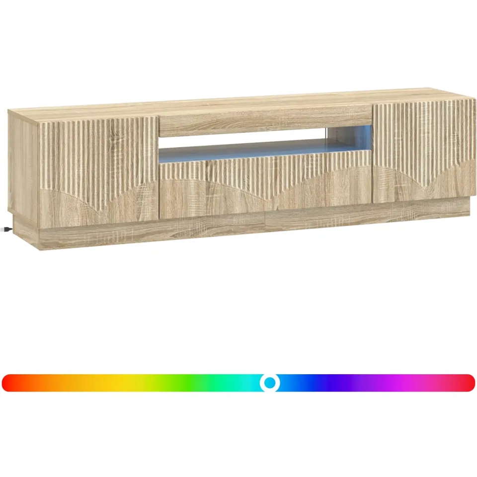 vidaXL LED tv-meubel Sonoma Eiken Bewerkt hout Bruin